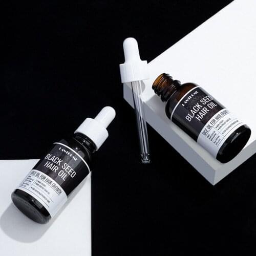 2 pcs Organic Black Rice Seed Oil for Hair Growth Repair Dry Scalp and Damaged Hair Slow Down Hair Loss Thicker Eyebrows 30mL