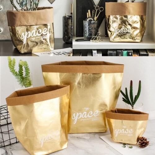 Kraft Paper vase hanging Storage Bags Washable Plants Vegetable Grow Bag Flower Pot Bag Basket Baby Clothing Toy Organizer