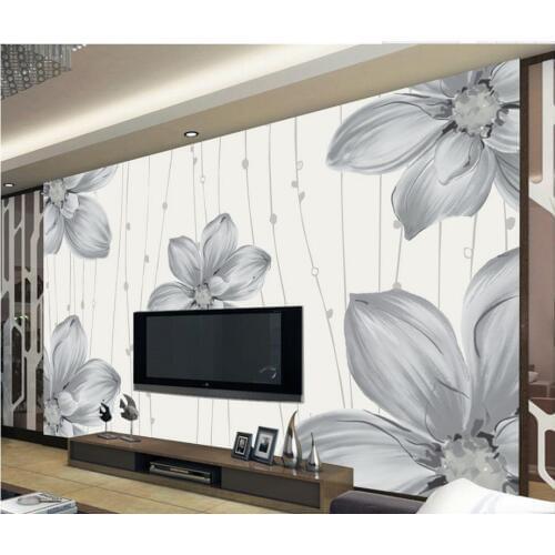 Custom 3d wallpaper Modern simple hand-painted floral murals 3d wallpaper for room 3d customized wallpaper
