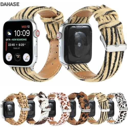 Fashion Horsehair Style Leather Band for Apple Watch 6 5 4 3 2 1 Strap Replace Bracelet for iWatch 38mm 40mm 42mm 44mm Watchband