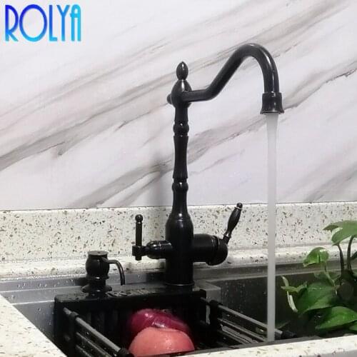 Rolya Water Filtration ORB Kitchen Sink Faucet 3 Way Mixer Tap Oil Rubbed Bronze