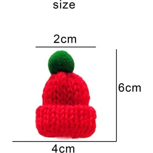 10 Pcs Mini Handmade Small Christmas Knitting Hat for DIY Dolls Decoration Phone case Decoration
