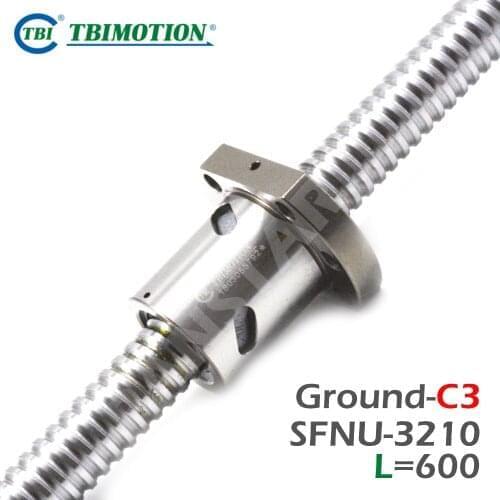 TBI Motion SFNU3210 SFU C3 Ground Ball Screw Professional end machining thread shaft 600mm High Precision Flange CNC accessories
