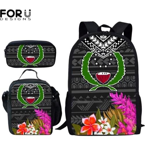 FORUDESIGNS Pohnpei Schoolbags for Teenager Girls Polynesian Tribe Pattern Female Backpack Adjustable Daypack Mochila Sac A Dos