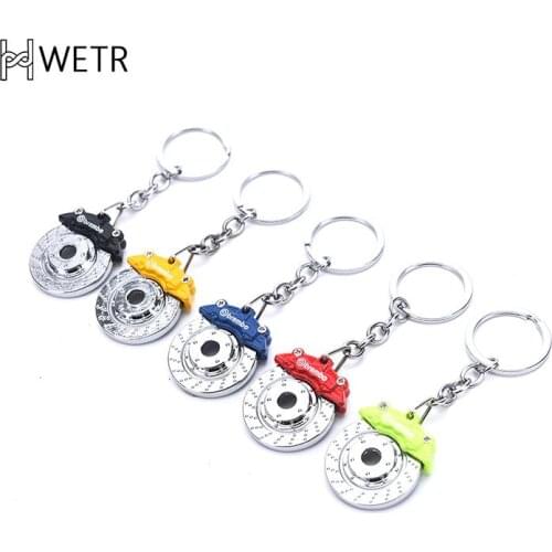 Cute Metal Auto Parts Disc Brake Keychain Hub Calipers Key Ring For Car Pendant Key Chain For Men Gift Trinkets