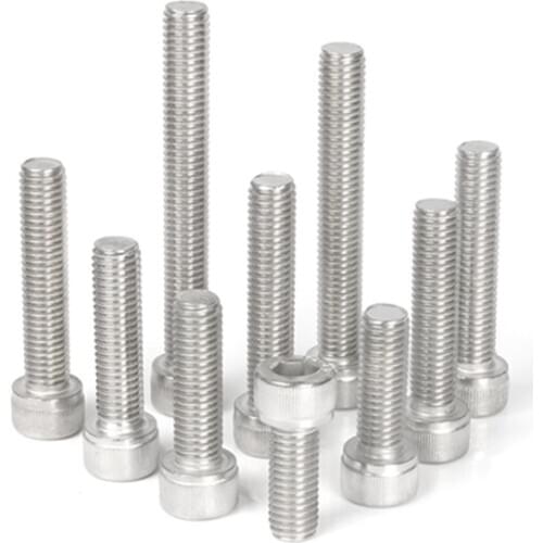 50pcs M2 DIN912 304 Stainless Steel Hexagon Socket Head Cap Screws Inner Hex Socket Bicycle Bolt Metric Thread Allen