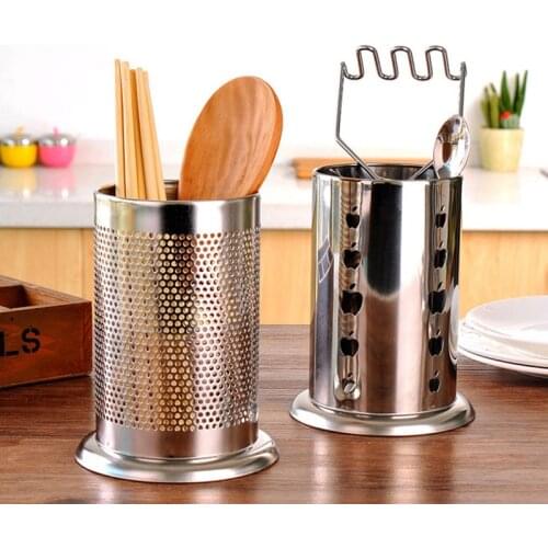 Stainless steel chopsticks tube tableware storage rack shovel spoon bucket knife fork storage Box Kitchen utensils