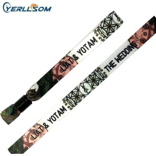 YERLLSOM 100PCS/Lot High Quality Customized Cloth Fabric Wristbands With Printed Personal logo for events Y20060410