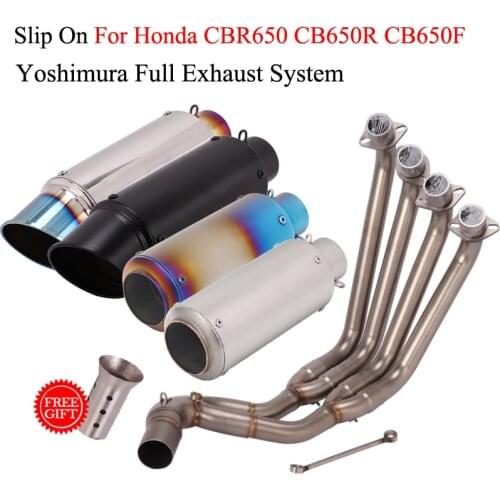 Yoshimura Motorcycle Full Exhaust System Modified Front Middle Link Pipe Muffler Slip On For Honda CBR650R CBR650F CB650R CB650F