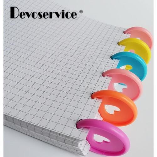 10pcs 35mm MushroomHole Button Notepad Plastic Loose-leaf Coil 360 Degree Foldable Plastic Disc Buckle Paper Clip Office&school