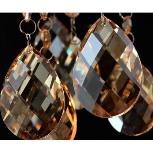 100pcs 38mm cognac crystal glass chandelier almond prism parts lighting pendant free shipping