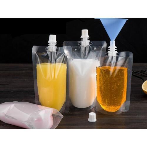 1000 Pack 200ml/250ml/300ml/500ml, Stand-up Plastic Drink Packaging Bag Spout Pouch for Beverage Liquid Juice Milk Coffee