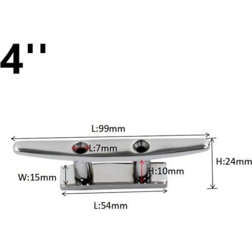 2 Pieces Boat Cleat 4 Inch Lock Deck Marine Hardware Stainless Steel Boat Cleat Low Flat Cleat For Marine Boat Deck Rope Tie