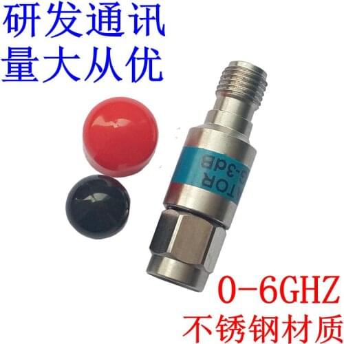 2W 0-6GHz SMA-JK Male to Female Head Stainless Steel Attenuator 1-30DB