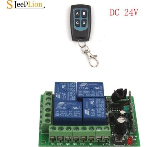 Sleeplion 24V 4 Channel Auto Switch Module RF Wireless Remote Control Module Relay 24V Receiver 315/433MHz