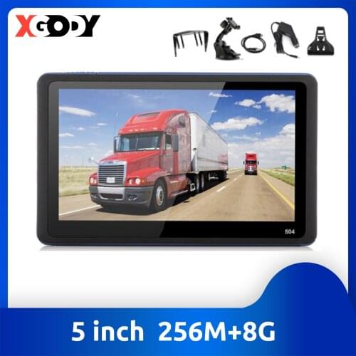 XGODY 504 Car GPS Navigator Navitel 5 Inch Truck GPS Navigation Touch Screen Auto Sat Nav 2020 Europe Map Russia 128MB+8GB