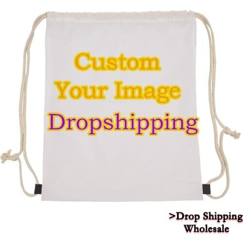 Free Customized 3D Drawstring Bag Backpack for Children Boys Small Teenagers Storage Beach Women Men Shoes Bag Dropshipping