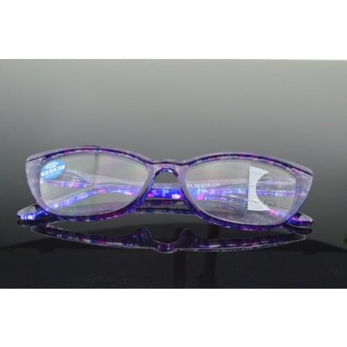 Blu Light Blocking Progressive Multifocal Reading Glasses with Case America Brand for Ladies Women Cats Eyes+0.75~+4.0