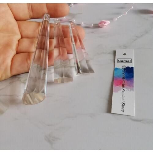 Camal 2pcs 63/76/100mm Corbels Shape Clear SunCatcher Crystal Prisms Pendant Chandelier Lamp Lighting Hanging Parts Decoration