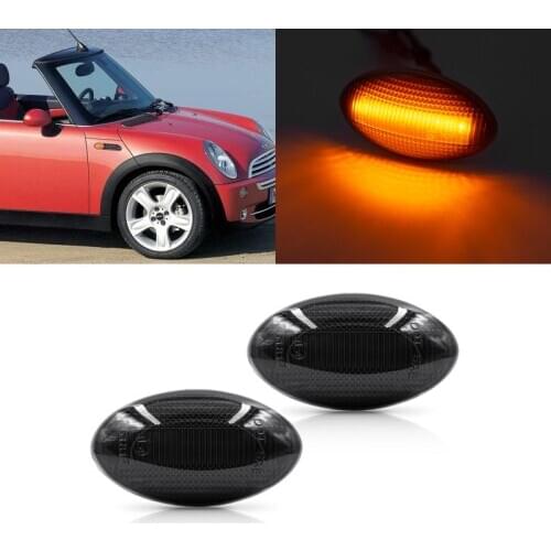 Smoked Dynamic Sequential Amber Front Led Side Marker Lights For Mini Cooper R50 R53 02-06 R52 04-08 1st Gen