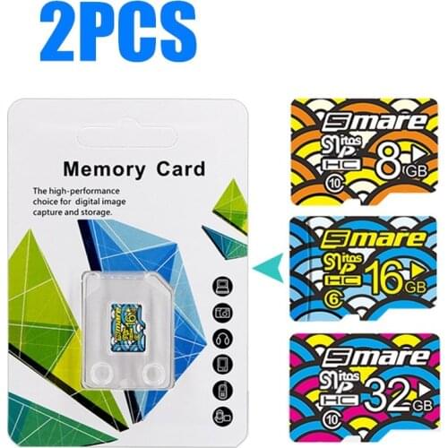 2PCS Smare Micro SD Card 16GB 32GB Class10 Flash Memory Card Microsd 8GB SD/TFCard for Smartphone Adapter