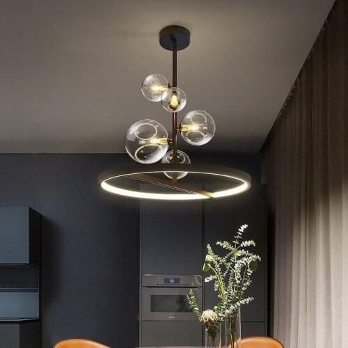 New Bubble Ball Molecular Dining Chandelier Ring Ball Model Room Modern Nordic Clothing Shop Dining Table Bar Led Ring Light