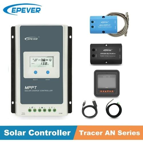 Epever MPPT Charger Controller LCD 10A 20A 30A 40A 1210AN 2210AN 3210AN 4210AN Solar Regulator 12V 24V Battery Charge Controller