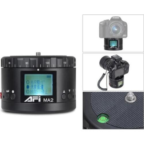 AFI MA2 Mini LED Electronic 360 Degree Rotating Time Lapse Panorama Tripod Head for Gopro DSLR Cameras Smartphones