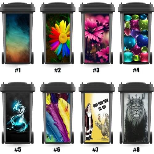 Cartoon Rubbish Bin Sticker Wallpaper mural Wall Print Decal Removable Festival self adhesive Gift Home Art Kitchen Accessorries