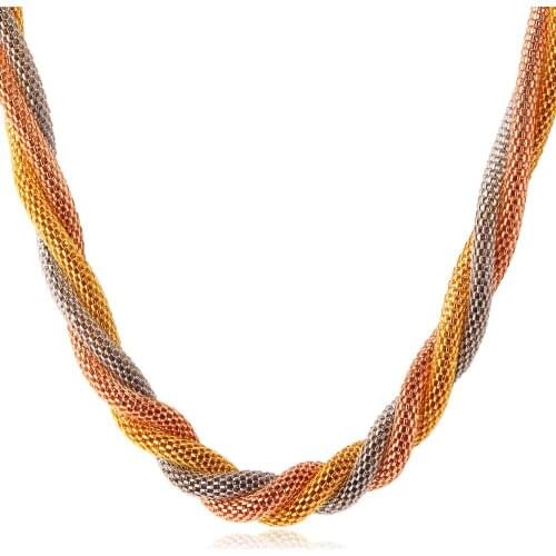 Collare Mix Color Mesh Chain Men With Gold/Rose Gold Color 316L Stainless Steel Chain Wholesale Men Jewelry N700