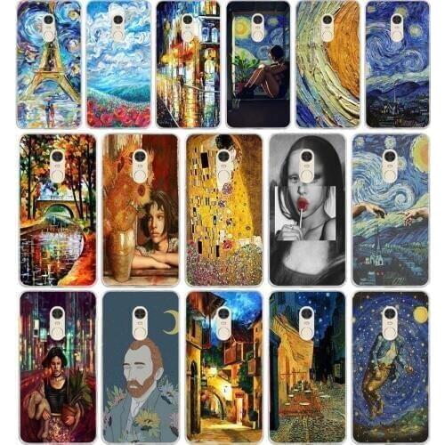 75AA Van Gogh Art gift Soft Silicone Tpu Cover phone Case for Xiaomi Redmi 4A 4x Note 4 4x case