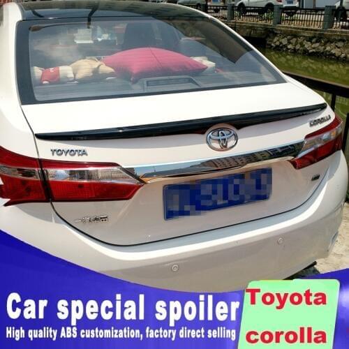 New design For Toyota corolla 2014 2015 2016 2017 2018 year rear trunk wing spoiler tail high quality ABS by primer paint color