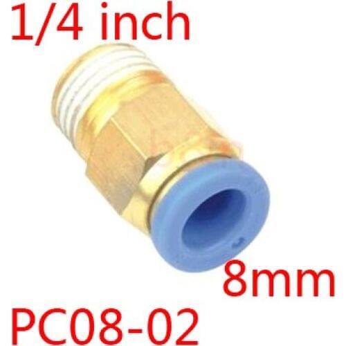 PC08-02 Pneumatic air straight fitting 8mm thread 1/4'' One touch hose connector,8pcs/lot