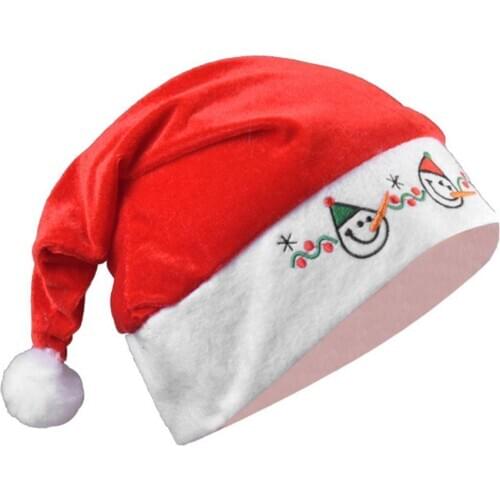 Hat For Christmas Santa Claus Pleuche Embroidery Plush Hat Xmas Supply Party Decoration Christmas Hat Party Decor Great Gift