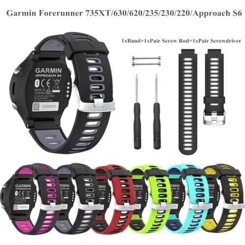 Outdoor Silicone Sport Band for Garmin Forerunner 735XT 630 620 235 230 220 Approach S6 Rubber Replacement Wristband for Garmin