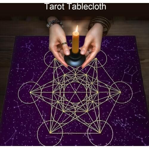 Tarot Tablecloth Thick Velvet Crystal Grid Tarot Card Table Cloth For Psychologists Magicians 60cmx60cm Tarot Card Pad