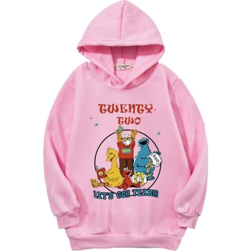Sesame Street Hoodie Printed Cotton Childrens Tops Boys and Girls Spring and Autumn Long Sleeve Sports Casual Shirts