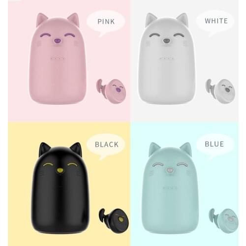 Cat TWS Earphone Headset To Ear 5.0 Cute Cartoon Wireless Bluetooth Sports Headphones Earbuds TWS Headset Wireless Headphone