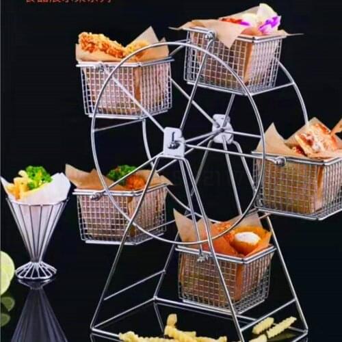 Ferris Wheel Food Rack Tableware Party Rotatable Pastry Cupcake Holder Stainless Steel Food Shelf Wedding Party Decoration Bar