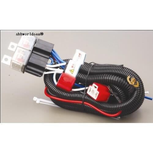 High Powerful 12V 2 Lamps H4 9003 Headlight Ceramic Fused Relay car Wiring Harness Headlight Relay Kits,auto Headlight Booster