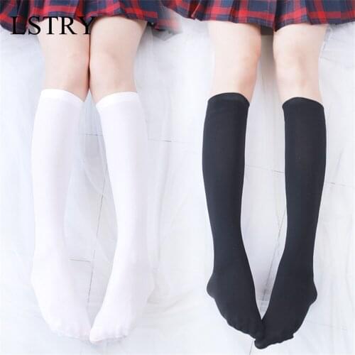 Japanese Kawaii Lolita Mid Tube Socks Sexy Women Calf Sox Female Cosplay Party Dancing High School Girls White Black Dropship