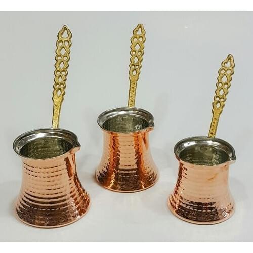 WONDERFUL AUTHENTIC Copper 3 Piece Copper Coffee Pot FREE SHİPPİNG