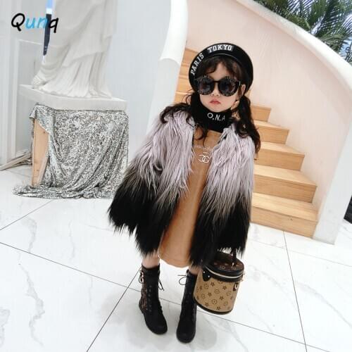 Girls Winter Coat Fashion Faux Fur Jackets for Girl New Thick Warm Fall Winter Baby Toddler Children Outerwear Kids Tops Clothes