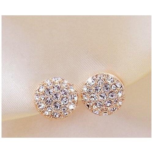1pc Elegant plated rose gold earrings Creative zircon micro-set small stud earrings korean earrings for Women