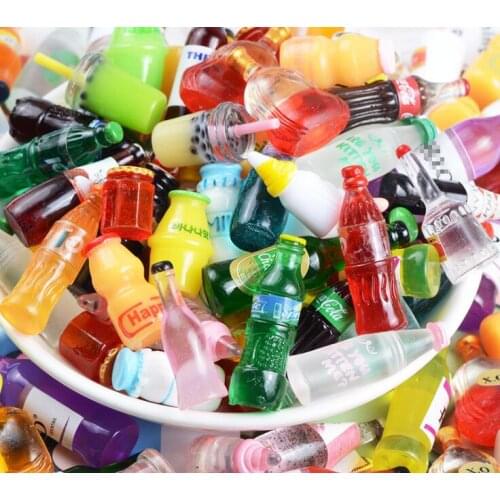 10pcs/pcs Random Cartoon bottle Flatback Resin Cabochon Crafts DIY Scrapbooking Hair Bows Phone Case Decoration