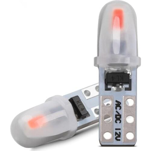 10Pcs T5 Led Bulb W3W W1.2W Led Canbus Car Interior Lights Dashboard Warming Indicator Wedge Auto Instrument Lamp 12V White Blue