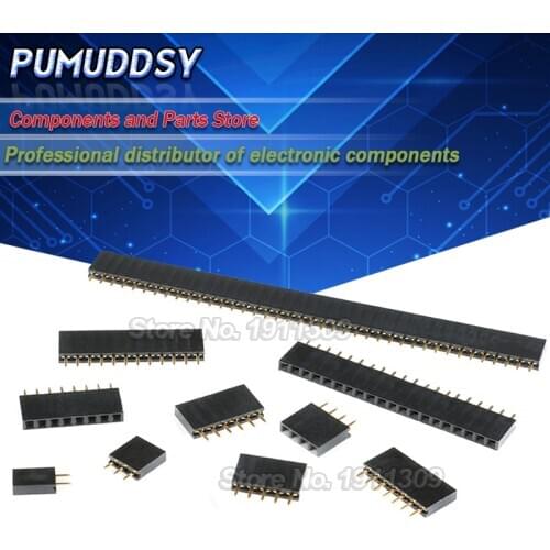 100PCS 2.54MM pitch single row female pin socket 4/5/6/7/8/9/10/12Pin PCB Connector Single Row Mother For arduino