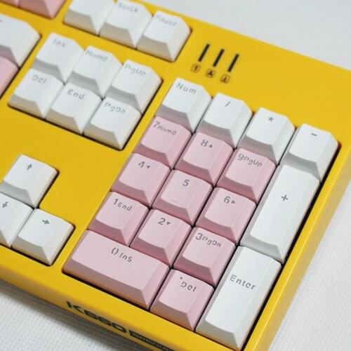 104pcs PBT Keycaps With Double Color Injection Porcess Transparent Character For Mechanical Gaming Keyboard