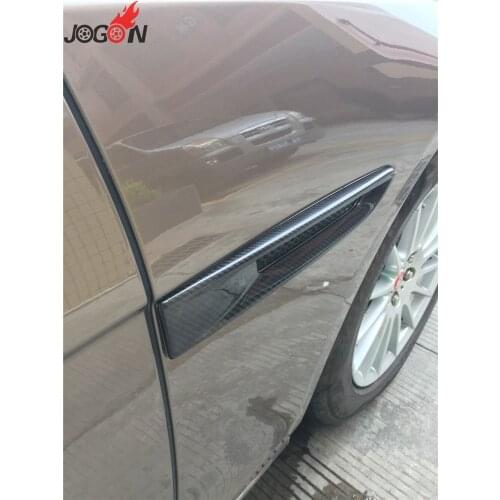 2pcs Side Grill Fender Light Vent Cover Carbon Fiber Trim For Jaguar XF 2016 2017