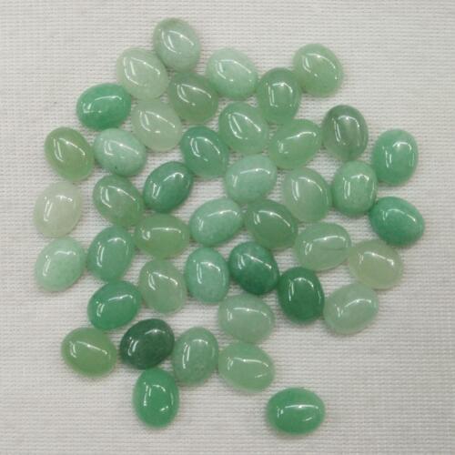 2016 Fashion natural green aventurine stone Oval CAB CABOCHON 8x10mm beads charm for jewelry making wholesale 50pcs/lot free